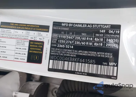 2019 Mercedes-Benz Glc 300 4Matic from USA, damaged, VIN WDC0G4KB8KF641585